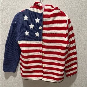 GAP Red and White Striped Cardigan
